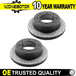 Rear Black Brake Rotor for GMC Sierra 2500 3500 Chevy Silverado Suburaan 2000-09 - Picture 1 of 6