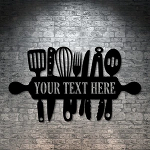 Personalized Kitchen Tools Name Metal Sign Gift. Custom Chef Cooking Decor Gift - Picture 1 of 6