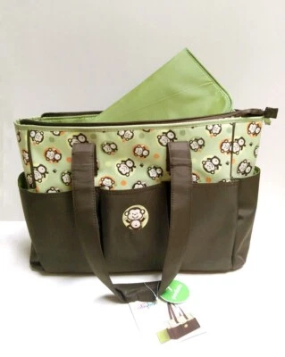 New Baby Boom Monkey Diaper Bag Travel Nappy Bottle Large Tote Bag Changing Pad - Image 1 of 4