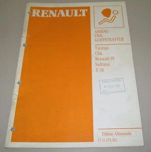 Werkstatthandbuch Renault Twingo Clio 19 Safrane X 56 Airbag + Gurtstraffer 1994 - Imagen 1 de 1