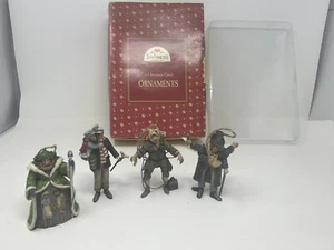 JIM SHORE CHRISTMAS CAROL Box Set 4 Ornaments Heartwoood Creek Enesco 2008 Read - Picture 1 of 24