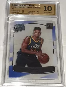 DONOVAN MITCHELL - 2017-18 Donruss Clearly RATED ROOKIE / RC - OCE 10 PRISTINE - Picture 1 of 5