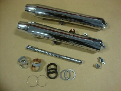 BIG DOG MOTORCYCLES OEM CHROME FRONT FORK SLIDERS 2004-11 K-9 CHOPPER RIDGEBACK  - Image 1 of 4