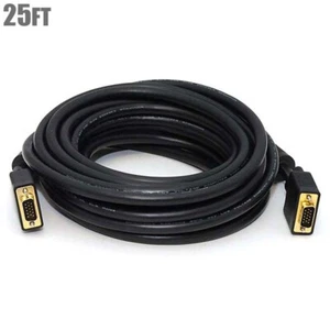 15-100FT Super VGA SVGA DB15 HD15 Male to Male Cable w/ Ferrites CL2 PC Monitor - Picture 1 of 7