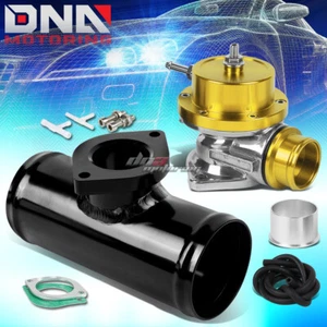 30 PSI ADJUSTABLE TURBO BLOW OFF VALVE+TYPE-S 2.5" FLANGE PIPE ADAPTER GOLD - Picture 1 of 10