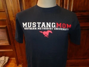 Champion Blue SMU Mustang MOM NCAA Cotton T-shirt Women M Very Nice - Picture 1 of 5