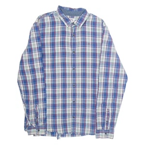 TOMMY HILFIGER Mens Shirt Blue Plaid Long Sleeve XL - Picture 1 of 6