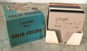 De colección Años 50 Robbins Azulejos Vinilo Vendedor Muestras 21 Piezas en Caja Original - Imagen 1 de 7