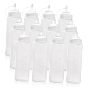 12 pack 16 Oz Wide Mouth Plastic Squeeze Condiment Bottles with Twist On Cap - Picture 1 of 8