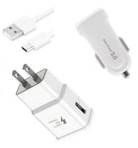 Fast Wall Car Adapter Type C for Samsung Galaxy A01/A11/A21/A21s/A31/A51/A71 5G - Picture 1 of 25