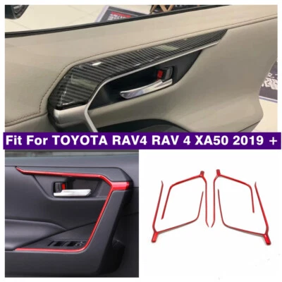 Accessories Door Handle Armrest Strip Trim For Toyota Rav4 Rav 4 XA50 2019-2024 - Image 1 of 4