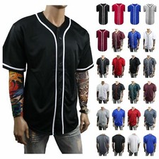 Men Baseball Jersey Team T-Shirt Uniform Sports Raglan Fashion Hipster Casual 