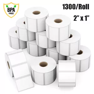 2" x 1" Direct Thermal Barcode SKU UPC Labels for Rollo&Zebra LP2824 1300/roll - Picture 1 of 8