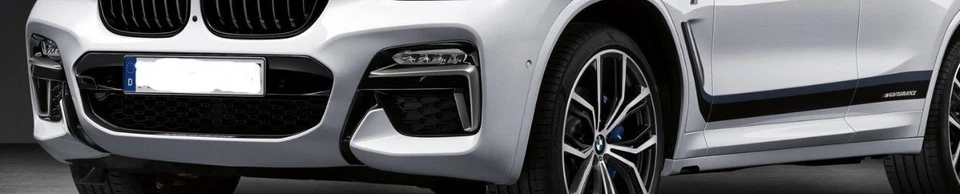 BMW OEM M Performance G01 X3 G02 X4 Frozen Black Stripe Decals Left Right Front - Image 1 of 1