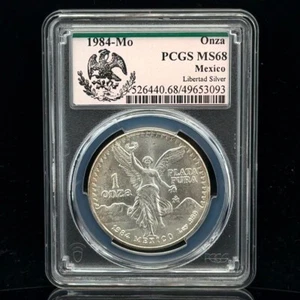 1984 Mo Mexico Onza Libertad .999 Silver PCGS MS68 - Picture 1 of 5