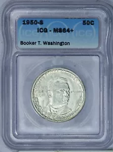 1950-S Booker T. Washington Half Dollar 50c ICG MS64+ Plus Grade! - Picture 1 of 2
