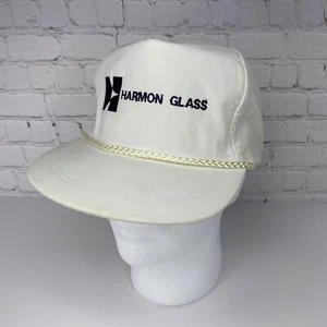Harmon Glass Adjustable Snapback Hat Cap Nylon White - Picture 1 of 7