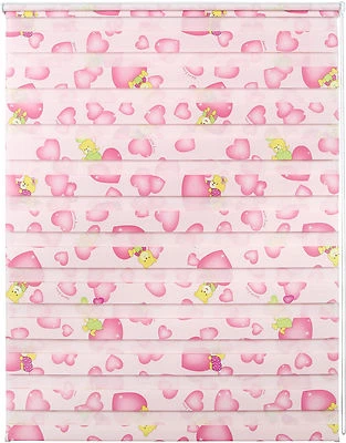 Klemmrollo Klemmfix Doppelrollo Duo Rollo  Teddy rosa B/H 150 x 60 cm - Bild 1 von 3