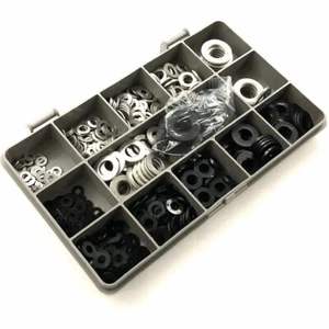 450 KIT DE LAVADORAS DE NAILON NEGRO A4 ACERO INOXIDABLE FORMA A M3 M4 M5 M6 M8 M10 - Imagen 1 de 2