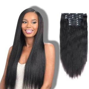 Vanalia 9A Perm Yaki Haarverlängerungen für schwarze Frauen 12 Zoll - 120g 7 Stück - Bild 1 von 5