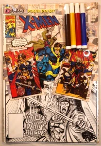 COLORFORMS 1994 X-MEN POSTER PEN SET Markers Coloring MARVEL COMICS VTG - Picture 1 of 2