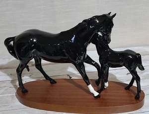 Royal Doulton Rare Black Beauty and Foal Black Gloss 1989-1990 Only DA 17 Boxed - Picture 1 of 24