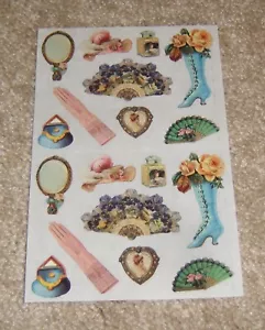 The Gifted Line ~ John Grossman Sticker Sheet ~ Victorian Fans/Accesories(1993) - Picture 1 of 2