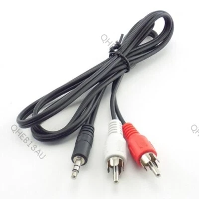 3.5mm 1/8" Jack Mini plug to 2 RCA Male Stereo Audio Speaker Adapter Cable 25H - Image 1 of 4