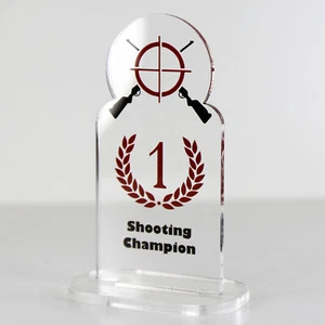 ACRYLIC COLOUR TROPHY AWARD CUSTOM DESIGNED FOR SHOOTING - Picture 1 of 3