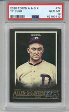 2020 TOPPS ALLEN & GINTER X #74 TY COBB CARD DETROIT TIGERS PSA 10 LOW POP 1