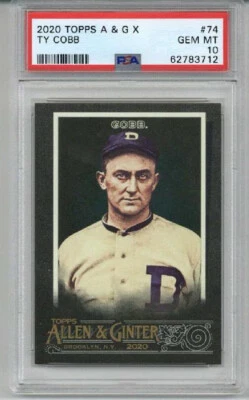 2020 TOPPS ALLEN & GINTER X #74 TY COBB CARD DETROIT TIGERS PSA 10 LOW POP RARE - Image 1 of 2