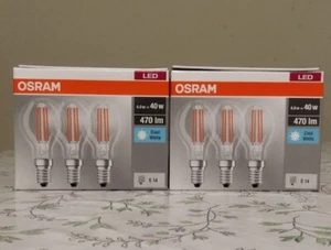 6 x Osram LED Filament Tropfen 4W= 40W E14 klar 470lm Neutralweiß 4000K - Bild 1 von 8