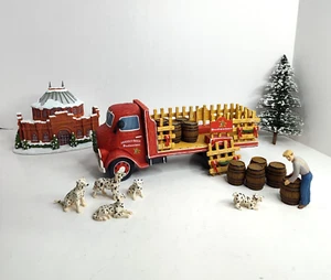 Hawthorne Village Budweiser Happy Holiday Delivery Truck Set Wood Cut 648/2500 - Picture 1 of 16