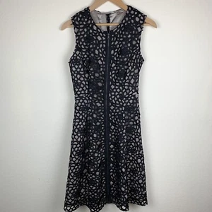 Vestido de cóctel para mujer T Tahari con cordones negro corto talla 2 - Imagen 1 de 7