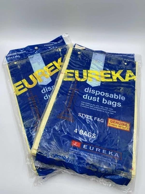 8 EUREKA Upright Vacuum Carpet Cleaner Disposable Dust Bags F&G TWO 4 Bag Packs - Image 1 of 2