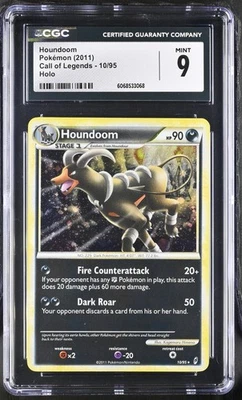 CGC 9 MINT Houndoom 2011 Call of Legends 10/95 Holo Pokemon Card - Image 1 of 2