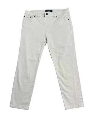 LRL Lauren Jeans Co Ralph Lauren Jeans Womens 8 White Straight Cropped Stretch - Image 1 of 4