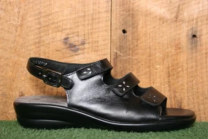 SAS 'Quatro' Black Leather Slingback Sandals Sz. 8.5 N - Picture 1 of 10