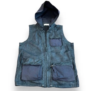 Jakett NY 100% Leather Mesh hooded cargo vest hood Utility Anthropologie mesh XS - Picture 1 of 11