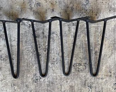 Juego de 4 patas de mesa horquilla de hierro forjado originales vintage de mediados de siglo de 12" (B) Foto 1 de 4
