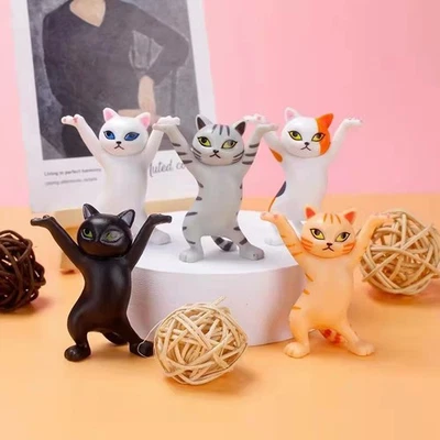 9pcs Igone Dancing Cats Pen Holder Cat Lover Gifts Creative Home Decor Ornaments