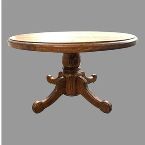 Miniature Doll Size Custom Salesman Sample Antique Style Round Oak Dining Table - Picture 1 of 6