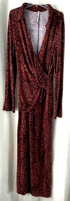 Vestido Free People envolvente midi/maxi para dama manga larga otoño tonos marrones Foto 1 de 4