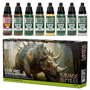 Green Stuff World GSW12249 - Paint Set - Savage Reptiles (8 pcs) - Neu - Picture 1 of 1