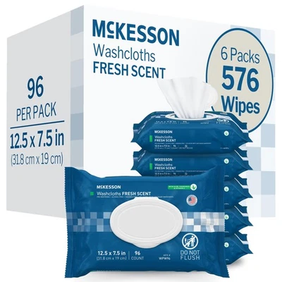 Салфетки для взрослых, ароматизированные упаковка 6 шт., 576 салфеток одноразовые стиральные салфетки Cl... - Изображение 1 из 4