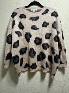 She+Sky Leopard Sweater One Size - Picture 1 of 4