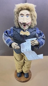 Byers Vintage Choice-Style Man Caroler Corduroy Pants Plaid Shirt Christmas 12" - Picture 1 of 6