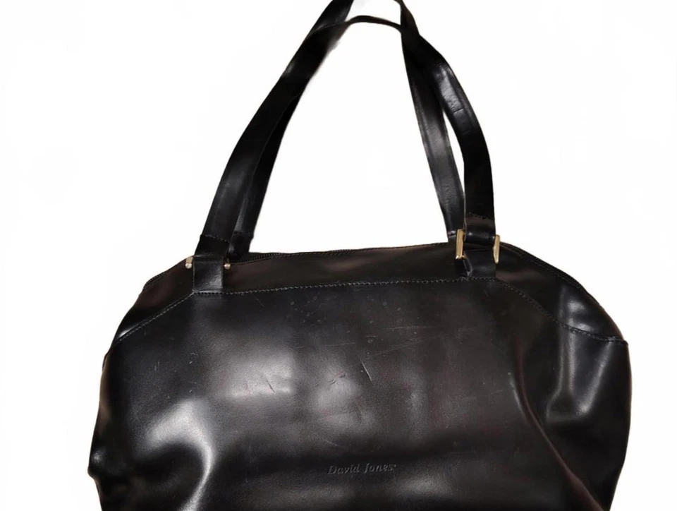 Bolso de hombro David Jones de cuero negro Foto 1 de 1