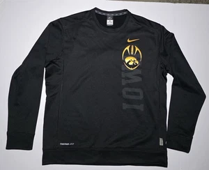 Nike Iowa Hawkeyes Mens Black and Yellow Pullover Size Large - Picture 1 of 12