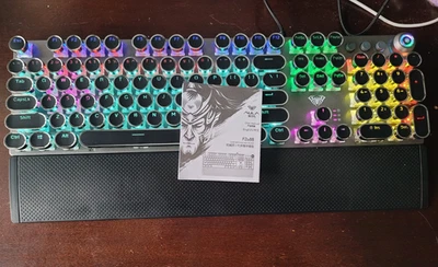 AUAL Typewriter Style F2088 Game Mechanical Keyboard USB Wired - Image 1 of 4